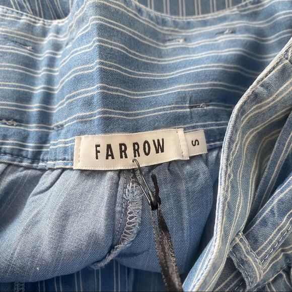 FARROW-CORRINE Pinstripe Relaxed High Rise Tie Waist Trouser (Small) - Picture 10 of 10